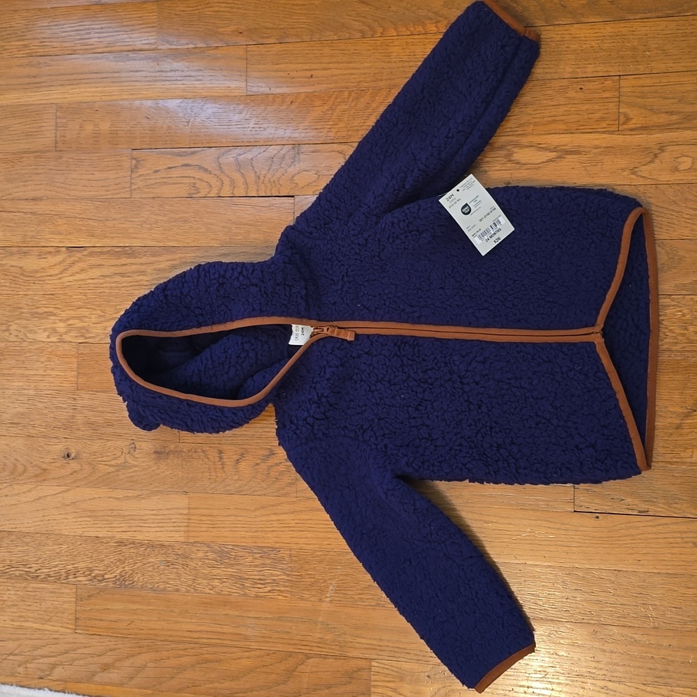 OKIE DOKIE BABY SOFT BLUE & BROWN ZIPPERED JACKET SIZE 24 MONTHS